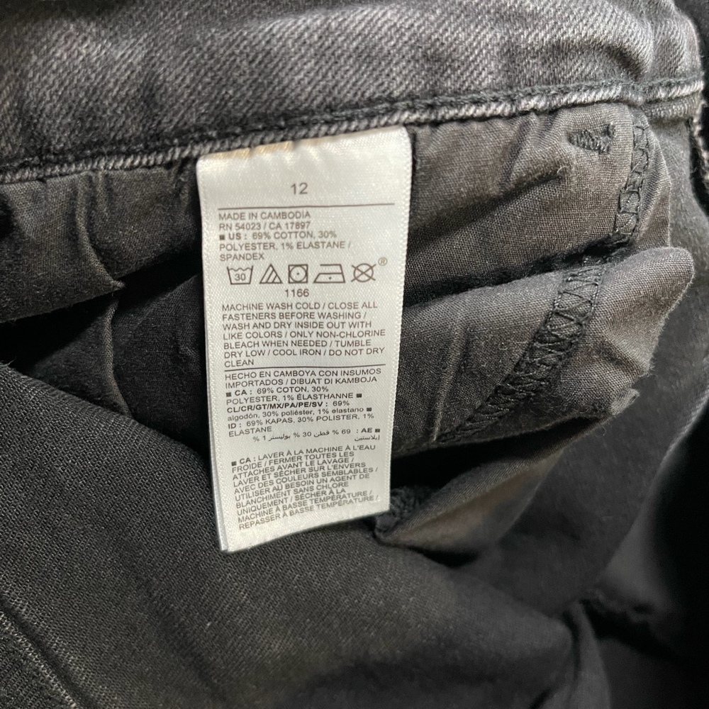 Old Navy Womens 12 High Rise Super Skinny Jeans Faded Black Wash Stretch - Picture 7 of 8